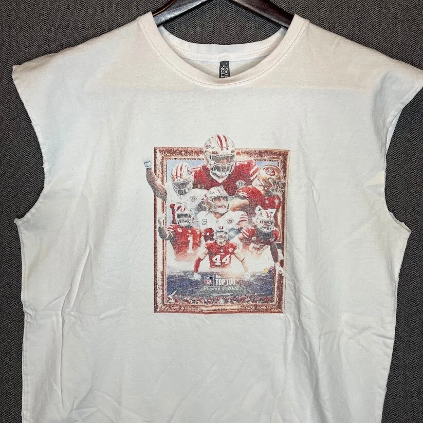 Camiseta sin mangas Cotton Heritage para hombre XL blanca 2022 Top 100 jugadores 49ers marco NFL Foto 2 de 4