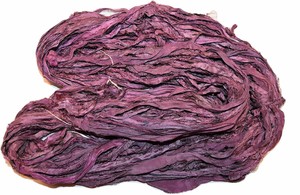 grass gree for tassels or embellishment 10 yards Recycled Sari Silk Ribbon Yarn