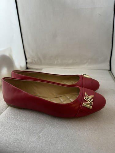 Michael Kors JILLY BALLET Flats Crimson Red Leather Shoes Women Sz 7.5 M - Picture 5 of 12