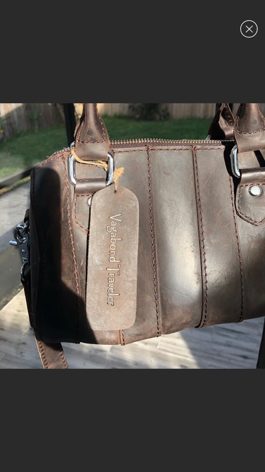 Round Leather Travel Bag - Image 2 of 2