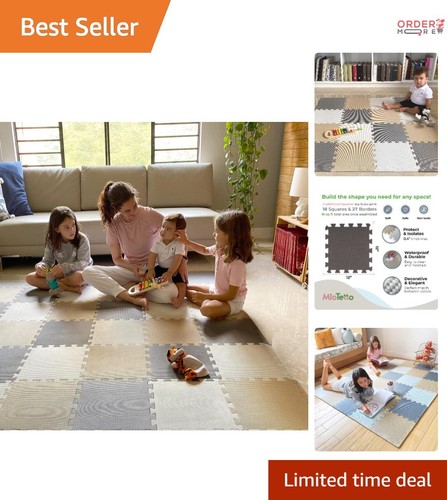 Foam Floor Tiles EVA 12x12 Inch Non-Toxic Soft Play Mat for Kids Baby Crawling