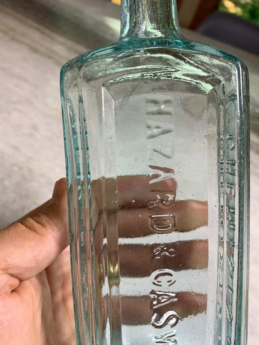 Antique Medicine Bottle HAZARD & CASWELL Applied Top Newport Rhode