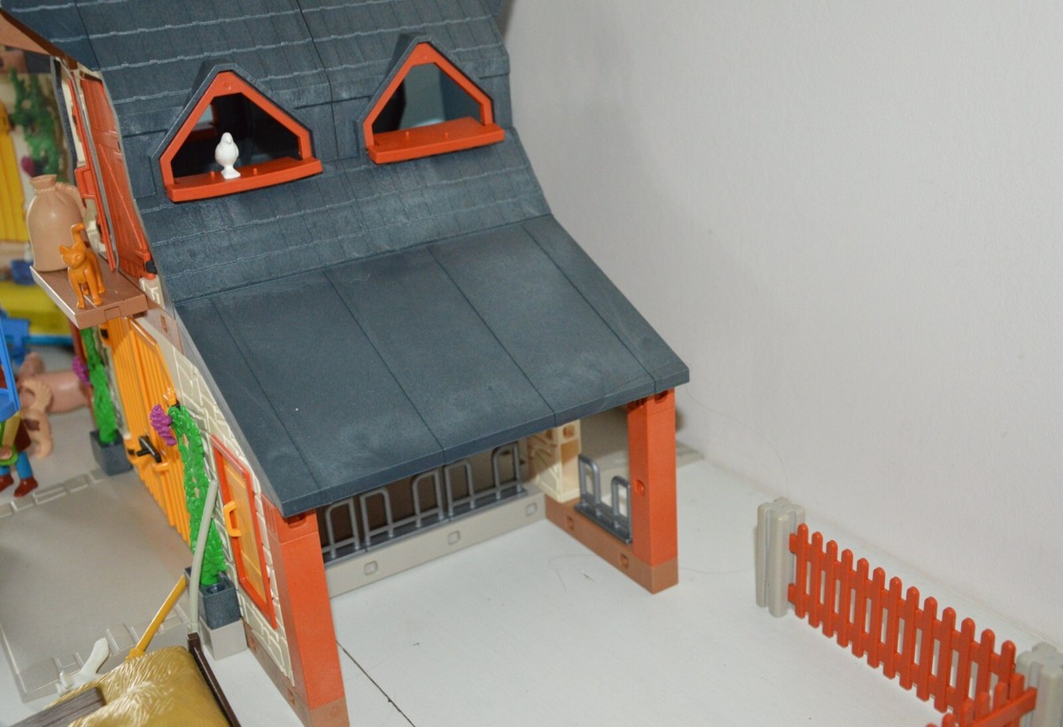 Lot Playmobil Vintage Ferme Country 1999 - Fermier, Brouette, Fourche, Set 3072, Occasion