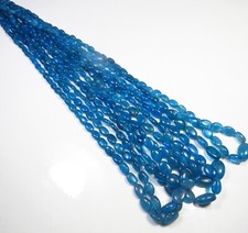 Neon Blue Apatite Beads 6-11mm 18Inch 100 Natural Oval Smooth Gemstone GV-3156