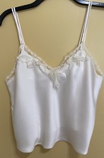 Vintage Victoria Secret Gold Label Ivory Satin  Lace Camisole Small