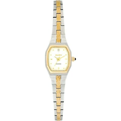 #ad ELGIN EG081N Diamond Accented Glittering Dial Two Tone Women#x27;s Watch $36.99