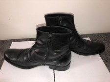 Nice Black Leather Ankle Boots For Men GEOX RESPIRA Size 39 Excellent Condition