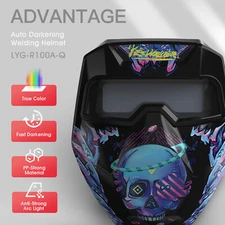 YESWELDER Auto-Darkening Welding Helmet 4/5-13 Shade with Grind Mode - Cyberpunk