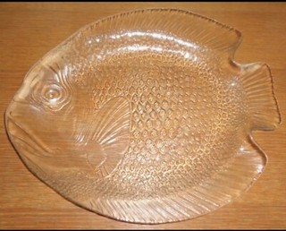 Vintage Retro 70er Jahre Arcoroc Glas Fisch "Poisson" Platte