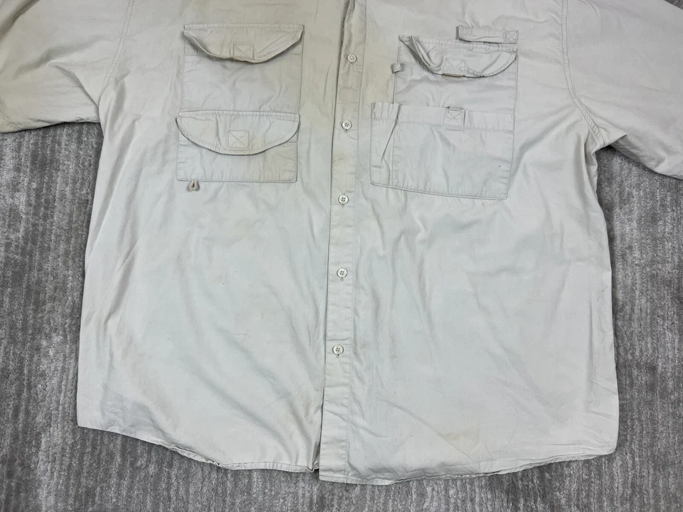 Michael Austin Shirt Men 2XL Beige Rugged Wear Fishing Short Sleeve Vented Back - Image 3 of 4