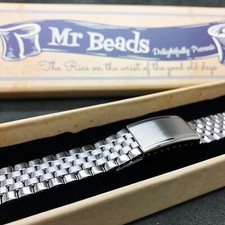 5 Row Curved / Straight End Beads of Rice Bracelet 17-20mm For Rolex Datejust