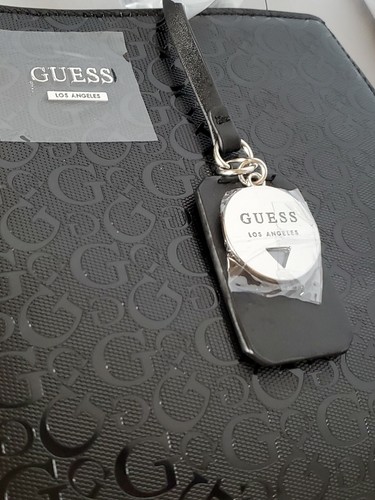 GUESS Black satchel 2-compartments Convertible crossbody to handbag w/ Charms - Picture 8 of 19