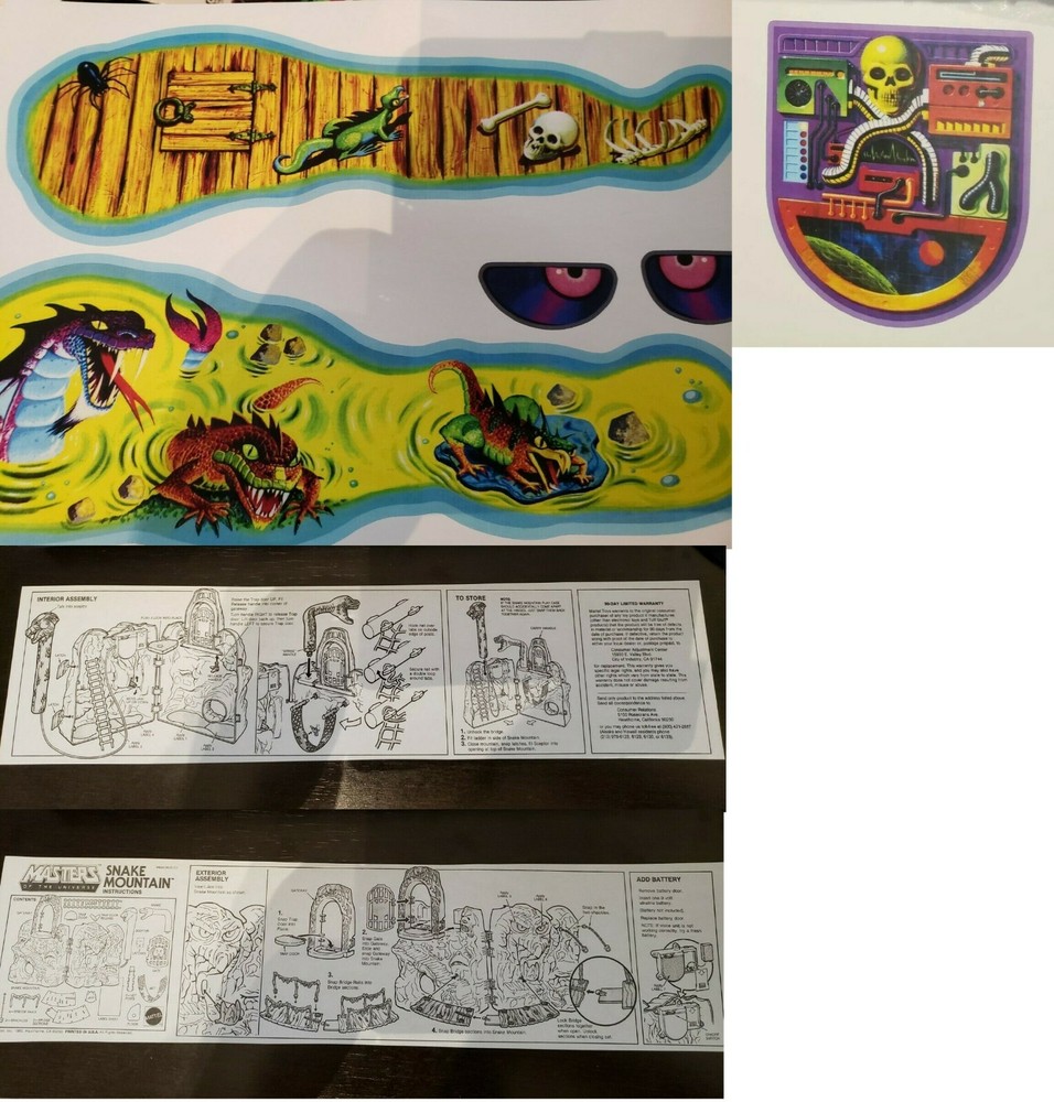 HE-MAN Masters of the Universe replacement stickers decal snake mountain castle