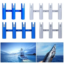 Aluminum Boat Fishing Rod holders 3/4 Tubes Fishing Rod Pod Blue and Silver