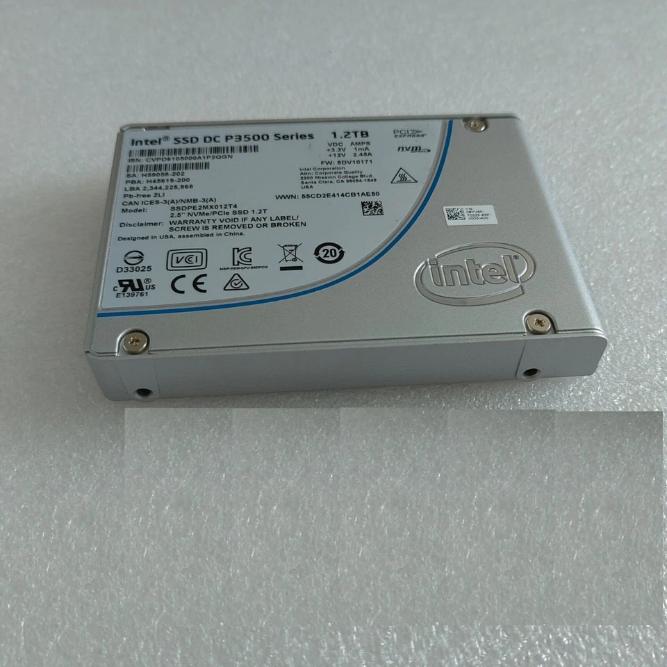 Intel 1.2TB DC SSD Series P3500 MLC PCIE NVMe 2.5" SSD 1.2TB SSDPE2MX012T410 VDC - Image 2 of 4