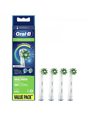 Oral-B Cross Action Ersatzbürsten - Weiß, 4er Pack