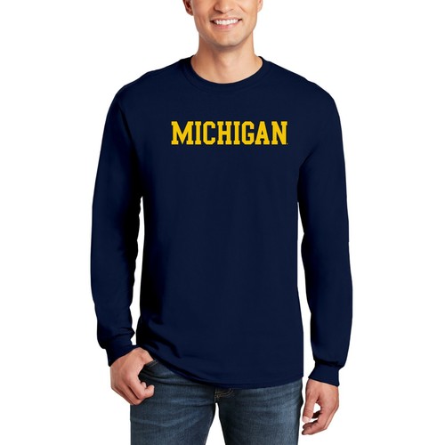 Basic Block University of Michigan Wolverines Licensed Mens Long Sleeve T-Shirt - 第 28/35 張圖片