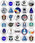 NASA Space Shuttle Cupcake Toppers Edible Wafer Birthday Decorations (2 Sizes)