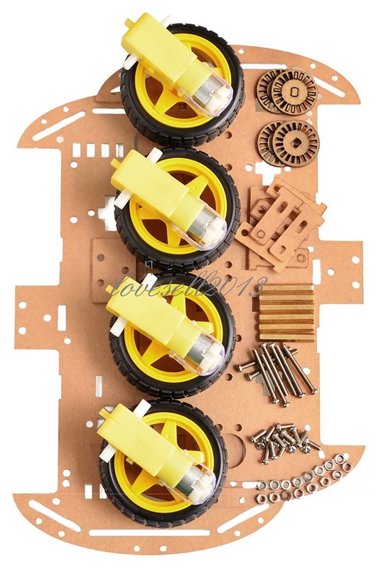 4WD 2WD Robot Smart Car Chassis Kits Speed Encoder 65x26mm Tire for Arduino LO
