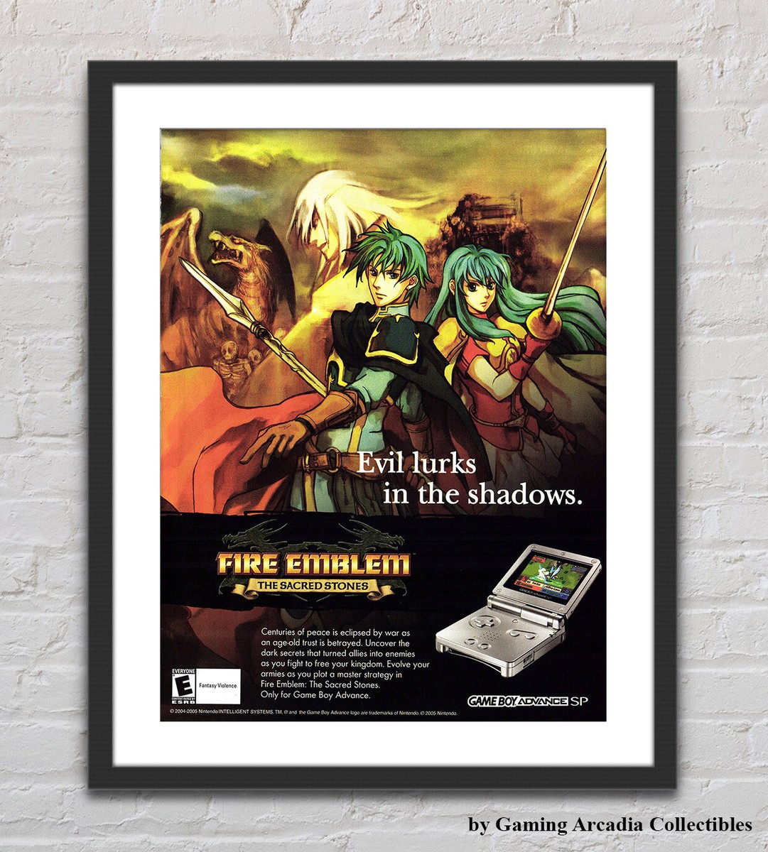Fire Emblem The Sacred Stones Nintendo GBA Glossy Promo Ad Poster 