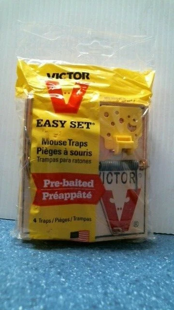 Victor Easy Set Mouse Trap 4 Pack Wooden Easy Set Mouse Trap Pre-baited 13038 FS