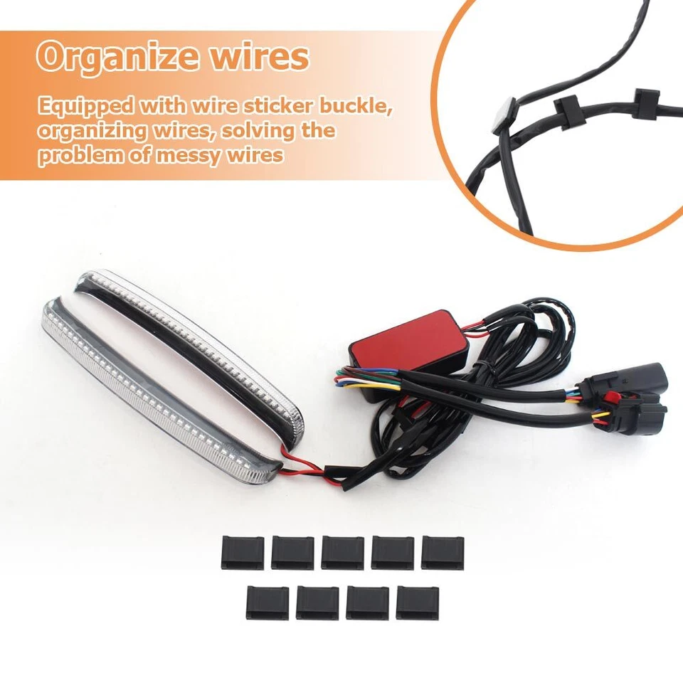 Tapa de alforja trasera LED luz trasera freno señal de giro para Harley Touring Glide 14+ Foto 4 de 4