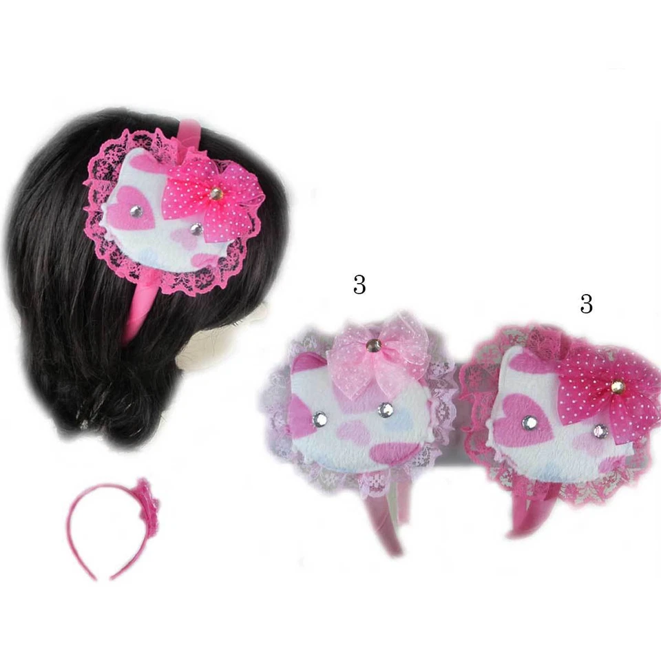 Lote de 6 clips de horquilla envolventes diadema de encaje para gatos y niñas Foto 3 de 3