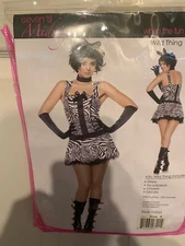 NWOT Seven Til Midnight Wild Thing Zebra Sexy Costume Adult Size Small Complete