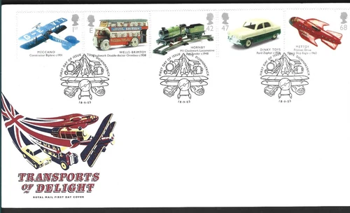 GB 2003 TRANSPORTS OF DELIGHT SET on UNADDRESSED FIRST DAY COVER
