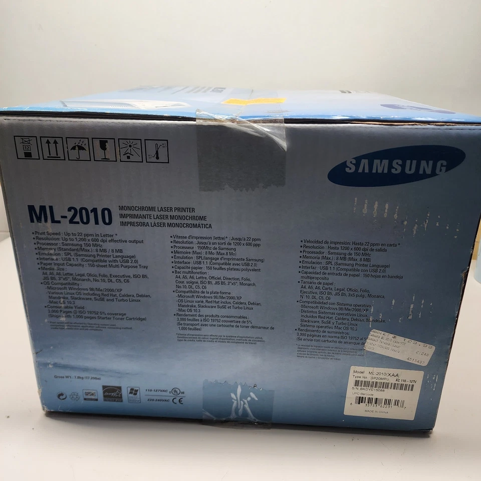 Samsung ML-2010 Standard Laser Printer - BRAND NEW - Image 4 of 4