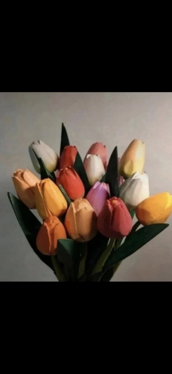 10 Tulipani Artificiali Amosfun Real Touch In PU Con Stelo In Ferro | Fiori Finti Per Decorazione Casa Matrimonio E Centrotavola - 4