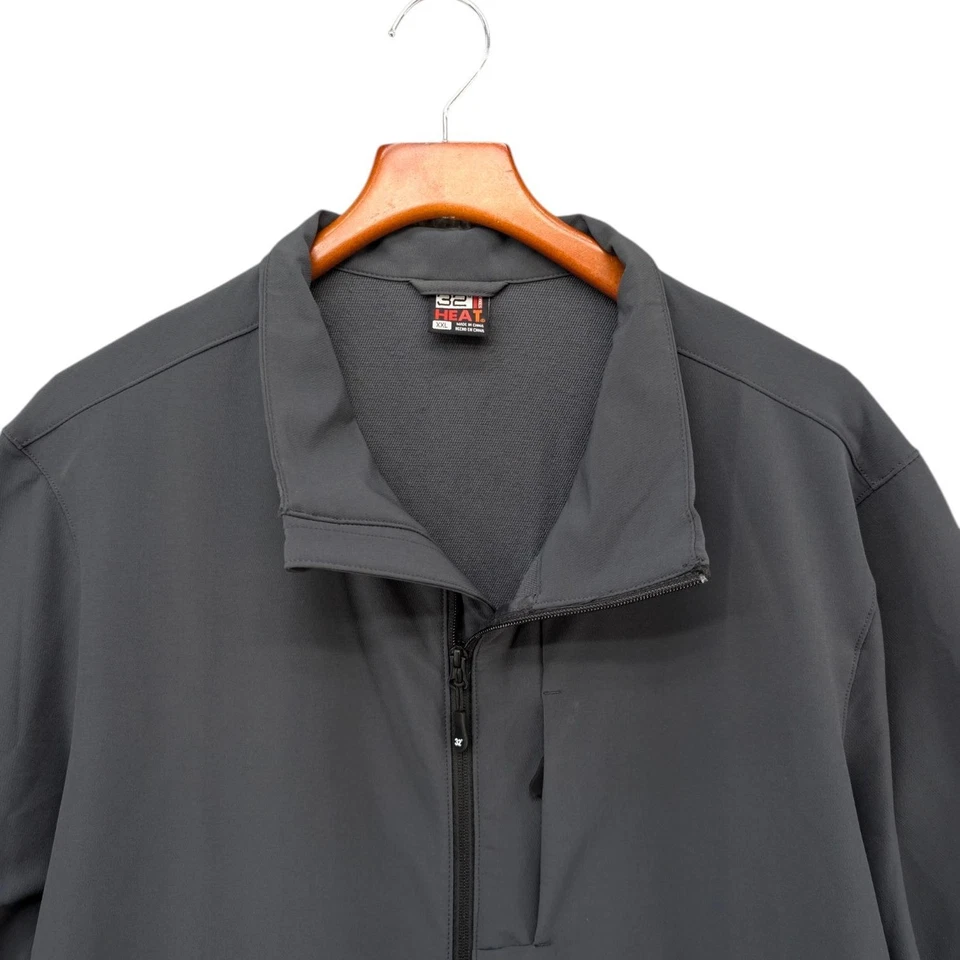 32 Degrees Heat Windbreaker Jacket Mens Grey Full Zip Pockets Stretch Size XXL - Image 4 of 4