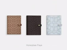 NWT Coach Notebook In Signature Canvas Walnut/tan Brown /sketch Print