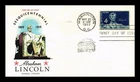US COVER LINCOLN SESQUICENTENNIAL FDC SCOTT 1116 FLUEGEL CACHET