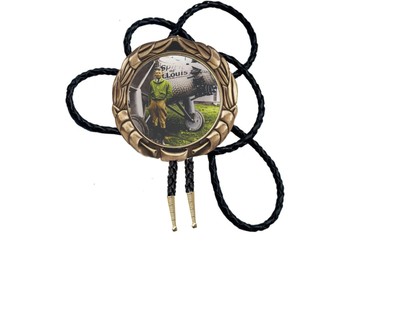 Charles Lindbergh & His Plane Vintage Photo art Bolo Tie Gift for Dad Neckties