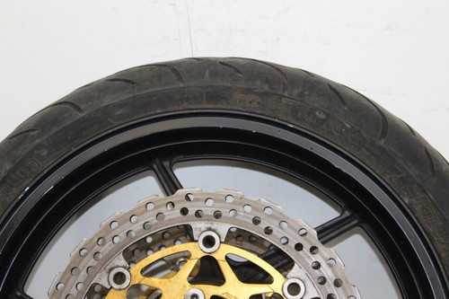 07 2007-2012 KAWASAKI NINJA ZX6R ZX600R OEM FRONT WHEEL RIM WITH BRAKE ROTORS - Picture 12 of 17