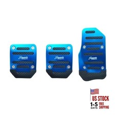 Car Non-Slip Pedal Pads, Manual Transmission Aluminum Car Brake Pad 3 PCS Blue