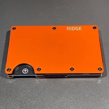 RIDGE Wallet & Card Holder - Aluminum RFID Protected (Basecamp Orange)