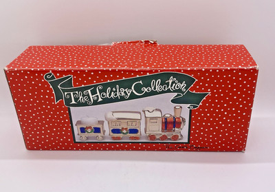 Holiday Collection Cook's Bazaar Ceramic Candle Holder 3 Pc Train Design w/ Box
