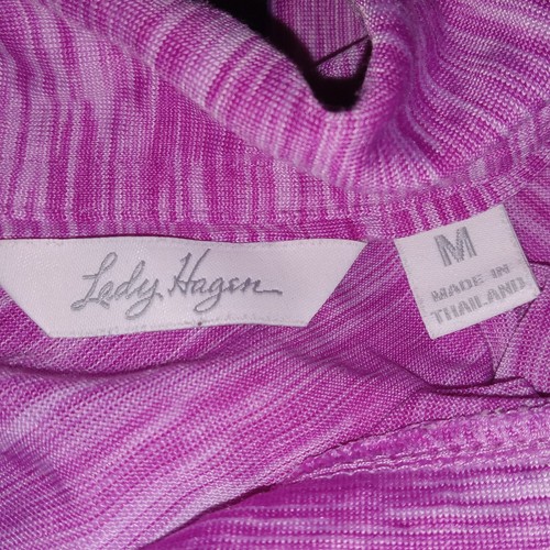 Lady Hagen Sleeveless Collared Golf Shirt Pink Heathered Size M - Picture 3 of 3