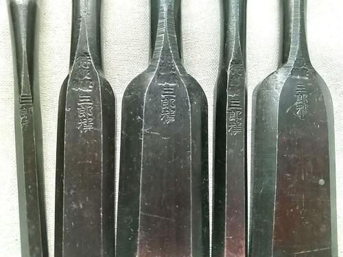 Vintage Japanese Chisel 6set Nomi /Hand Plane Saw Iron Hammer Hand Tool/12m - Picture 3 of 7