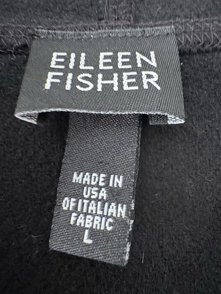 Suéter gabardina cuello chal largo lana negra EILEEN FISHER para mujer L Foto 4 de 4
