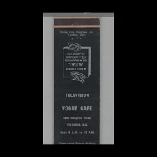 Matchbook Cover - Vouge Cafe Victoria, British Columbia Canada