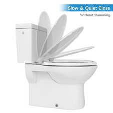 WHITE 2 - GARVEE ELONGATED TOILET SEAT WITH BUILT-IN TODDLER SEAT SLOW CLOSE