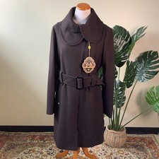 NWT Soia & Kyo Belted Tweed Wool Blend Coat i...