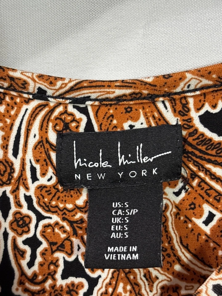 Vestido Nicole Miller Sin Mangas Cachemira Línea A Bolsillos Talla S Hasta la Rodilla Foto 3 de 4