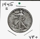1945 "S" WALKING LIBERTY HALF DOLLAR ***VF+***