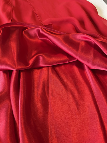 Vintage Donna Ricco 100% Silk Halter Red Flowy Dress Size 14 - Picture 13 of 14