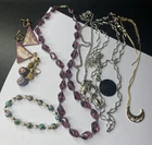 Vtg Costume Jewelry Lot Of 8 Necklaces Bracelet Earrings Wedding Cake Glass Mix