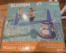 New Sloosh Volleyball & Basketball Pool Games Blue Inflatable